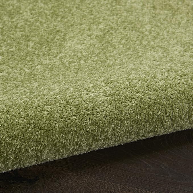 Nourison Home Nourison Essentials Green 2'2" x 16' Area Rug - Easy Clean, Non Shedding, Bed Room, Living Room, Dining Room, Kitchen (16' Runner)