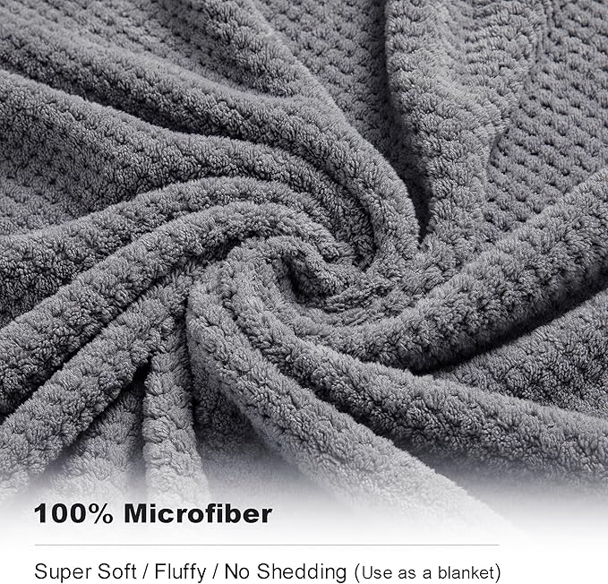 Extra Large Bath Towel Sheet Set 35x70 Inches - Oversized Highly Absorbent Towels Set,Jumbo Microfiber - Quick Dry, Lightweight,Super Soft for Bathroom,Hotel,SPA,Pack of 4 (Gray)