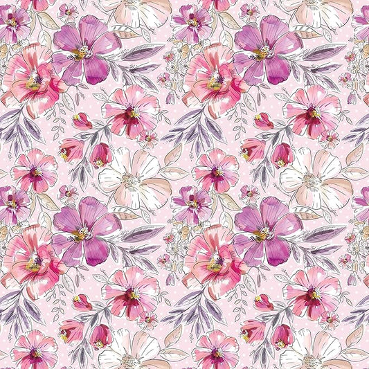 Jillson Roberts Gift Wrap, Fabulous Floral (8 Rolls 5 feet x 30 inches)