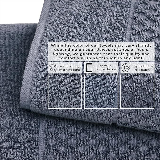 Great Bay Home Oversized Bath Sheets - 100% Cotton 2 Pack 68x35 Extra Large Towel - Absorbent, Durable, Quick-Dry Towels for Bathroom (Chambray Blue)