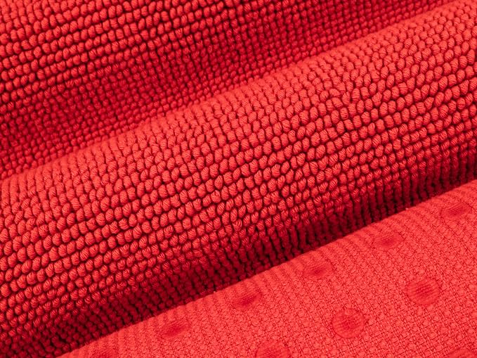 Cotton Paradise 100% Cotton Turkish Bathmat Rug, Soft Absorbent Quick Dry Non Slip, 17x24 Bathmat Rug, Red