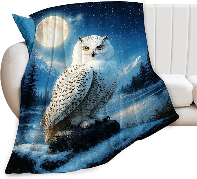 Owl Blanket Cute Owl Throw Blanket Soft Cozy Fleece Fuzzy Stuffed Plush Flannel Gifts for Girls Women Boys Kids Adults 40''x50''