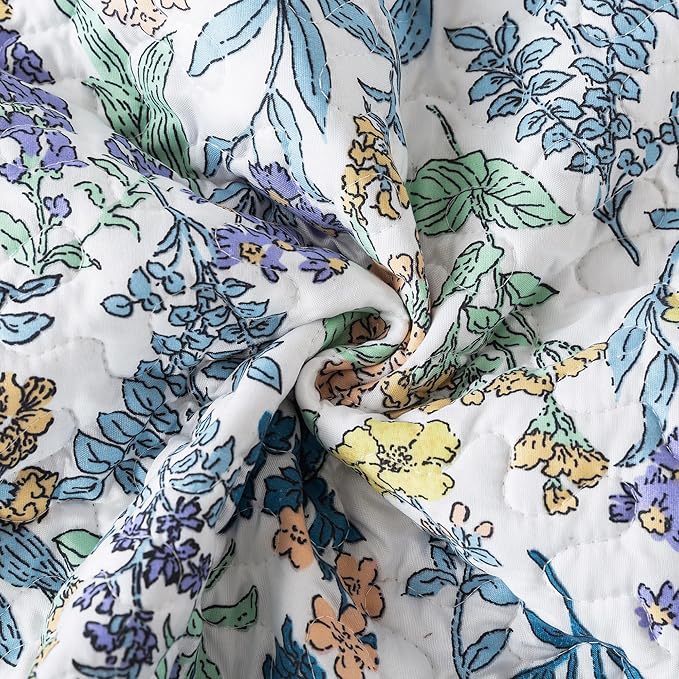 HoneiLife King Quilt Bedding Set - Floral Quilt Sets 3-Piece, Wildflower Bedspreads for King Bed, Microfiber Coverlets Botanical Bed Cover All Season Quilts-Variety