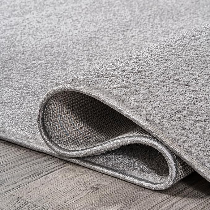 JONATHAN Y Haze Solid Low-Pile Light Gray Runner Rug 2x12, Coastal,Bohemian,Minimalist,Classic, Easy-Cleaning for Living Room,Bedroom,Kitchen,Pet Friendly,Non-Shedding (SEU100K-212)