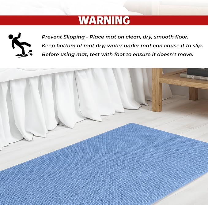 Cotton Paradise 100% Cotton Turkish Bathmat Rug, Soft Absorbent Quick Dry Non Slip, 17x24 Bathmat Rug, Sky Blue