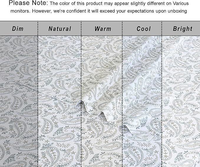 RUVANTI 100% Organic Cotton Sheets California King, Percale Weave, GOTS Certified, 4-Piece Set, Deep Pocket 13", Crisp & Breathable, Soft Durable Bedding, Sábanas Algodón Orgánico – Ornate Oasis
