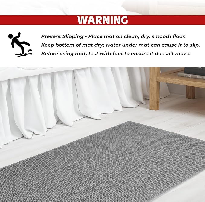 Cotton Paradise 100% Cotton Turkish Bathmat Rug, Soft Absorbent Quick Dry Non Slip, 20x34 Bathmat Rug, Light Grey