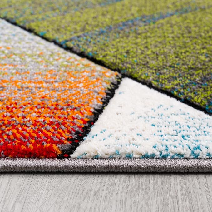 Paco Home Colorful Area Rug with Geometric Shapes in Multicolor, Size: 6'7" x 9'6"