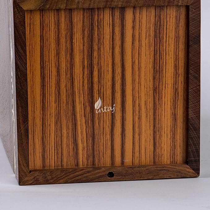 INTAJ Cremation Urn for Human Ashes - Wooden Urn Box for Ashes Handcrafted - Tree of Life Memorial Urn Funeral Cremation Urns (XL (14x7.5) 640 CuIn, Antique Rosewood Tree)