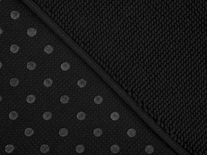 Cotton Paradise 100% Cotton Turkish Bathmat Rug, Soft Absorbent Quick Dry Non Slip, 17x24 Bathmat Rug, Coal Black