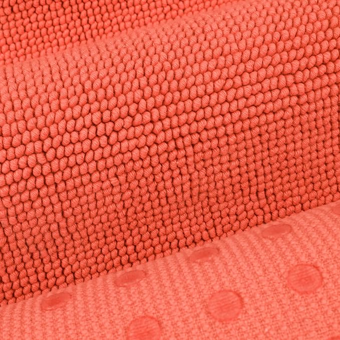 Cotton Paradise 100% Cotton Turkish Bathmat Rug, Soft Absorbent Quick Dry Non Slip, 20x34 Bathmat Rug, Coral
