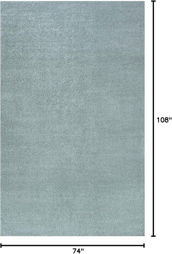 JONATHAN Y Haze Solid Low-Pile Aqua Blue Indoor Area Rug 6x9, Coastal,Bohemian,Minimalist,Classic, Easy-Cleaning for Living Room,Bedroom,Kitchen,Pet Friendly,Non-Shedding (SEU100S-6)