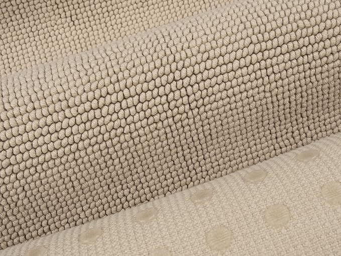 Cotton Paradise 100% Cotton Turkish Bathmat Rug, Soft Absorbent Quick Dry Non Slip, 20x34 Bathmat Rug, Beige