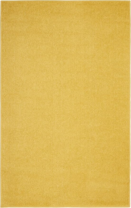 Nourison Home Nourison Essentials Yellow 3' x 5' Area Rug - Easy Clean, Non Shedding, Bed Room, Living Room, Dining Room, Kitchen (3' x 5')