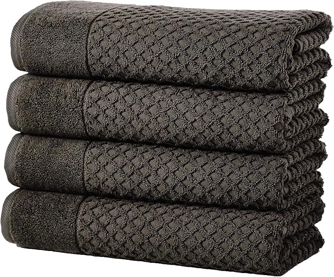 Great Bay Home Bath Towels - 100% Cotton 4 Pack 54x27 Bath Towel Set - Absorbent, Durable, Quick-Dry Towels for Bathroom (Midnight)