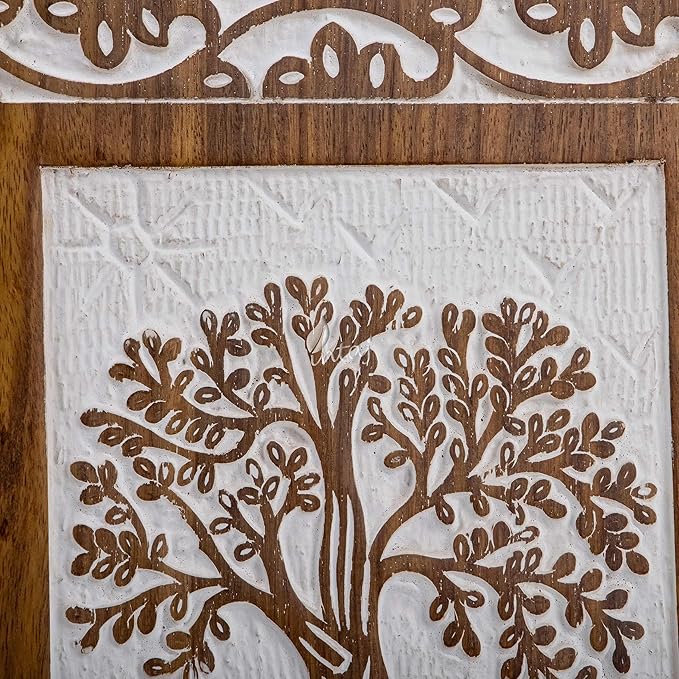 INTAJ Cremation Urn for Human Ashes - Wooden Urn Box for Ashes Handcrafted - Tree of Life Memorial Urn Funeral Cremation Urns (XL (14x7.5) 640 CuIn, Antique Rosewood Tree)