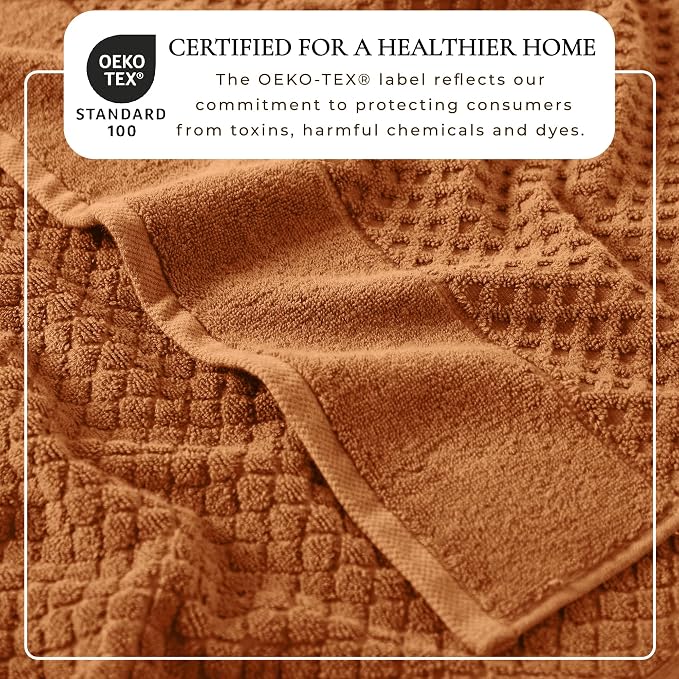 Great Bay Home Oversized Bath Sheets - 100% Cotton 2 Pack 68x35 Extra Large Towel - Absorbent, Durable, Quick-Dry Towels for Bathroom (Copper)