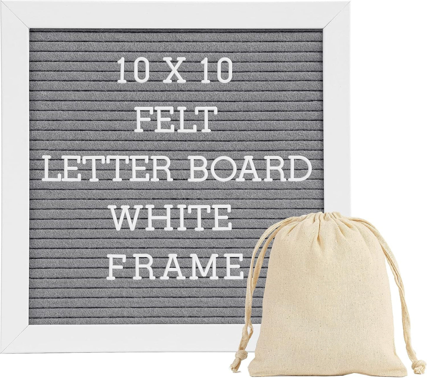 Skiennix Letter Board Sign - White Frame 10x10 Felt Board for Baby Announcements | Includes Typewriter Letters & Canvas Bag
