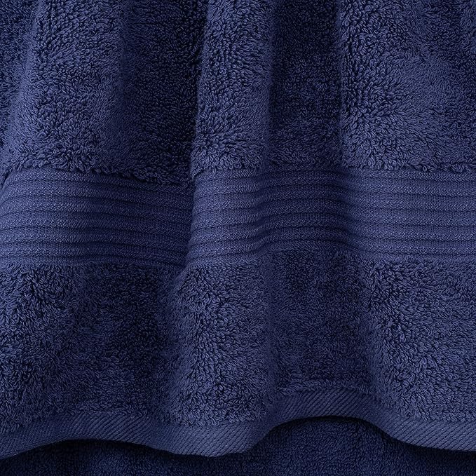 Cotton Paradise 4 Piece Turkish Bath Towels for Bathroom, 100% Cotton Extra Large Soft Plush Towels Bathroom Set, Navy Blue