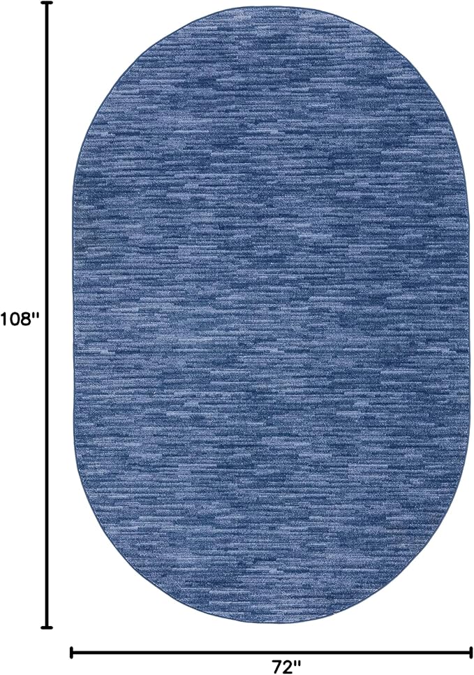 Nourison Home Nourison Essentials Navy Blue 6' x 9' Oval Area Rug - Easy Clean, Non Shedding, Bed Room, Living Room, Dining Room, Kitchen (6' x 9' Oval)