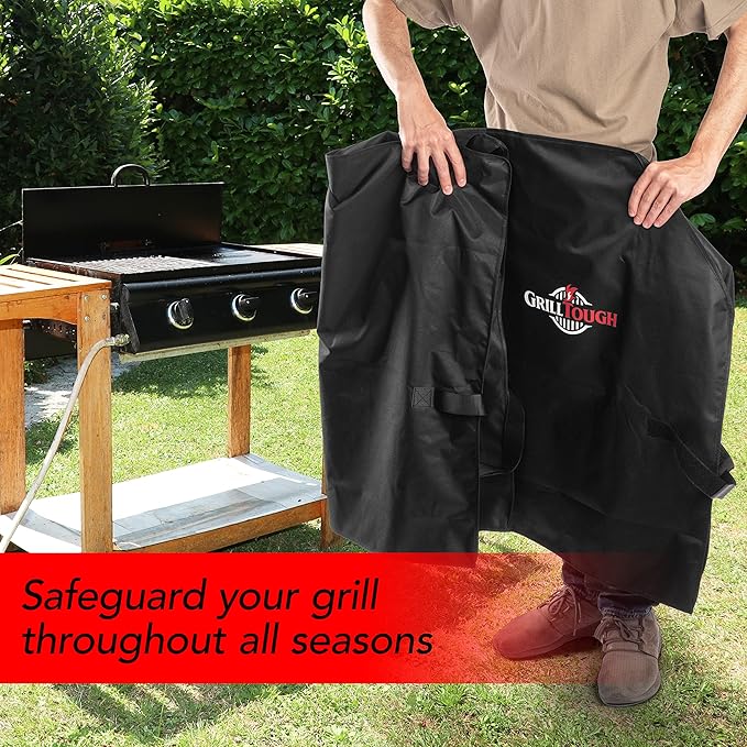 GrillTough Heavy Duty Griddle Cover for Outdoor Griddle, Fits 36 Inch Griddle – Waterproof, Weather Resistant, UV & Fade Resistant with Adjustable Straps – Flat Grill Cover, Black