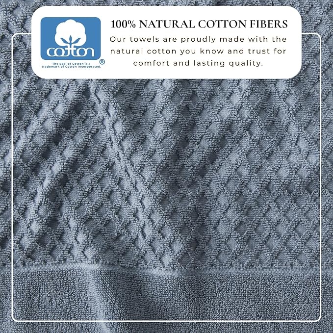 Great Bay Home Oversized Bath Sheets - 100% Cotton 2 Pack 68x35 Extra Large Towel - Absorbent, Durable, Quick-Dry Towels for Bathroom (Blue)