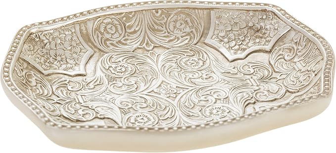 Creative Scents Victoria Bar Soap Dish for Bathroom, Beige Bar Soap Holder | Durable Resin Design - Sink/ Bath/ Shower/ Bathtub Decor