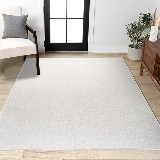 JONATHAN Y Haze Solid Low-Pile Cream Indoor Area Rug 12x15, Coastal,Bohemian,Minimalist,Classic, Easy-Cleaning for Living Room,Bedroom,Kitchen,Pet Friendly,Non-Shedding (SEU100T-15)