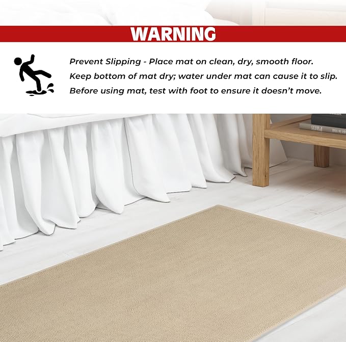 Cotton Paradise 100% Cotton Turkish Bathmat Rug, Soft Absorbent Quick Dry Non Slip, 20x34 Bathmat Rug, Beige