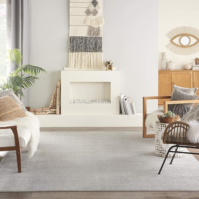 Nourison Home Nourison Essentials Silver Grey 8' x 10' Area Rug - Easy Clean, Non Shedding, Bed Room, Living Room, Dining Room, Kitchen (8' x 10')