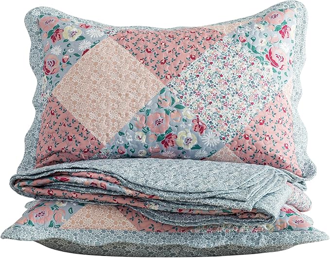 HoneiLife Quilt Set Queen Size - Quilted Bedding Sets 3-Pieces,Microfiber Quilt Sets Lightweight Bedspreads Retro Bed Cover Coverlets for Queen Bed
