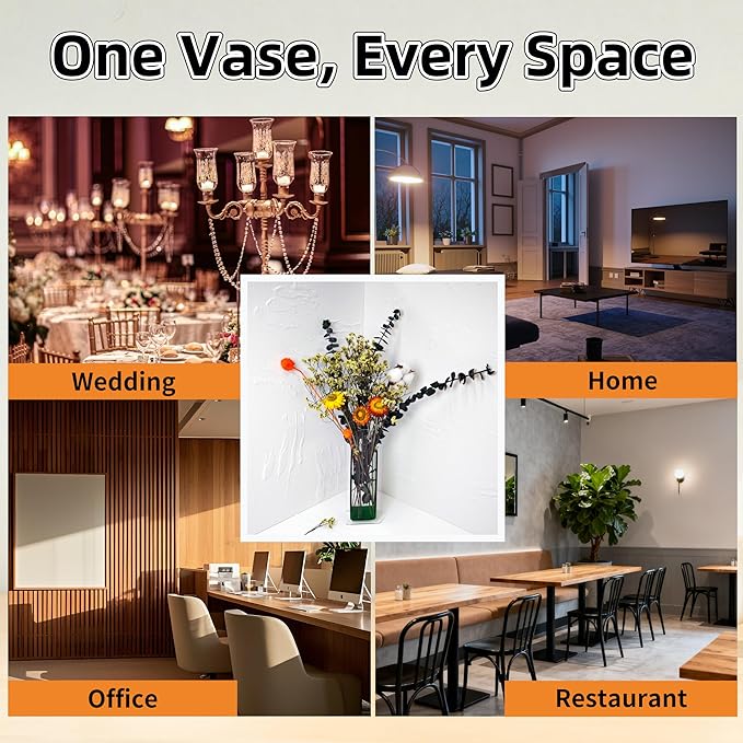 Acrylic Vase Creative Gifts Minimalist Design Wedding Centerpiece Home Office Decor Elegant Floral Display Stand(Not Including Flowers) (Semi-Green, 1PCS)