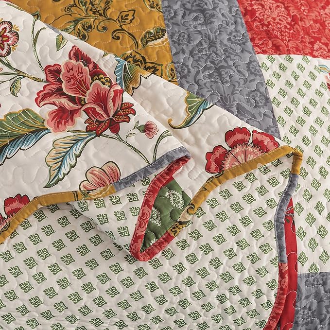 HoneiLife Quilt Set King Size - Lightweight Bedspreads 106x96, Microfiber Quilts 3-Piece, Patchwork Coverlet Western Bedding Sets All Season Quilts