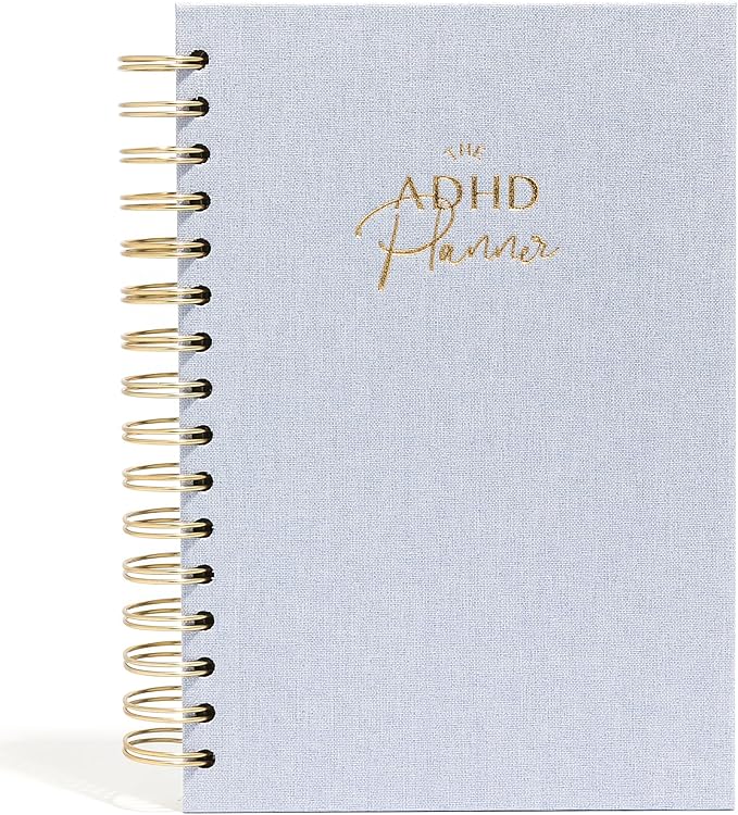 The ADHD Planner - Undated Daily Weekly Schedule Organizer Journal for Disorganized People - Habit Tracker Record Emotions & Mood - Academic Goals - Structure & Focus for Adults Brains (Spiral)