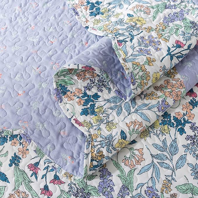 HoneiLife Oversized King Bedspreads - California King Quilt Sets 120"x120",3-Piece Floral Bedspreads, Lightweight Coverlets, Wildflower Quilts, King Quilt Bedding Sets for All Season Use