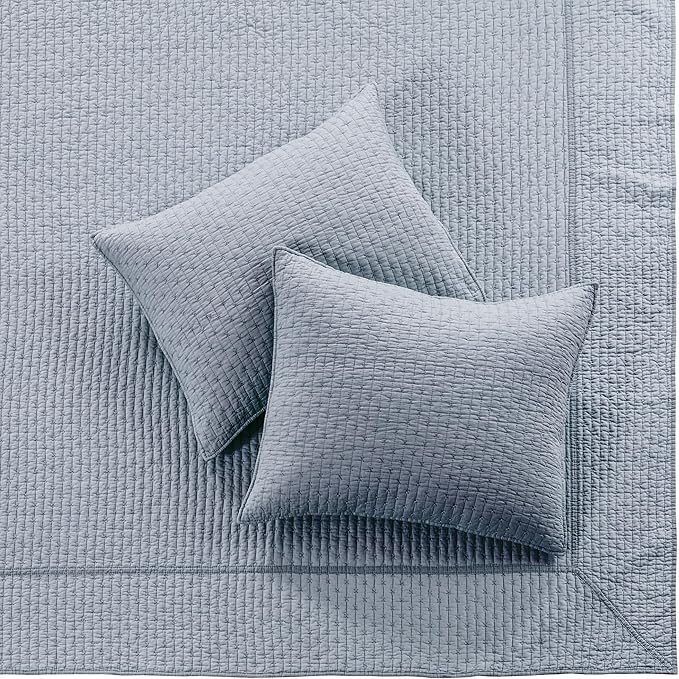 Levtex Home - Cross Stitch Bedspread Set - King Bedspread and Two King Shams - Cross Stitch Pattern - Bedspread (120x104in.) and Sham (20x36in.) - Cotton
