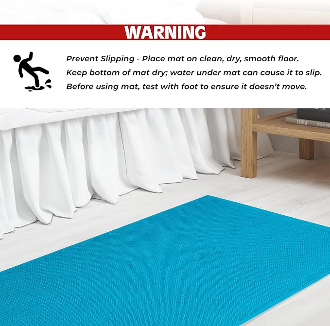 Cotton Paradise 100% Cotton Turkish Bathmat Rug, Soft Absorbent Quick Dry Non Slip, 17x24 Bathmat Rug, Ocean Aqua