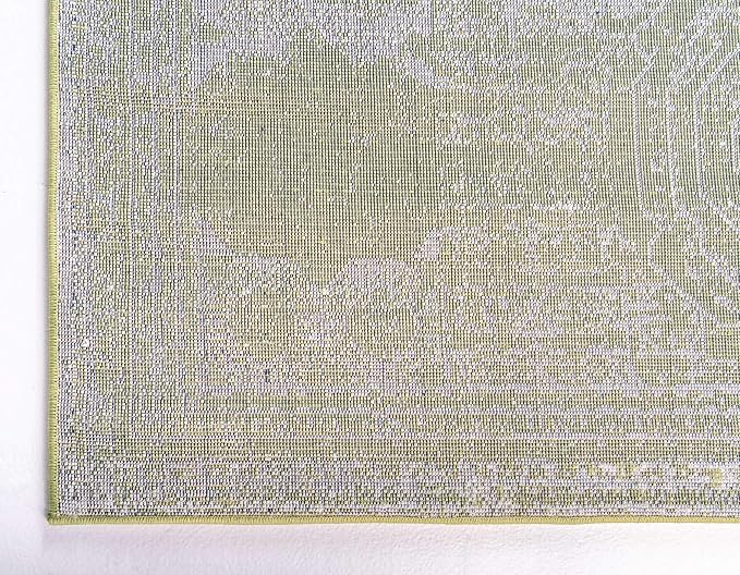 Unique Loom Bromley Collection Area Rug - Wells (9' x 12' Rectangle, Green/ Ivory)