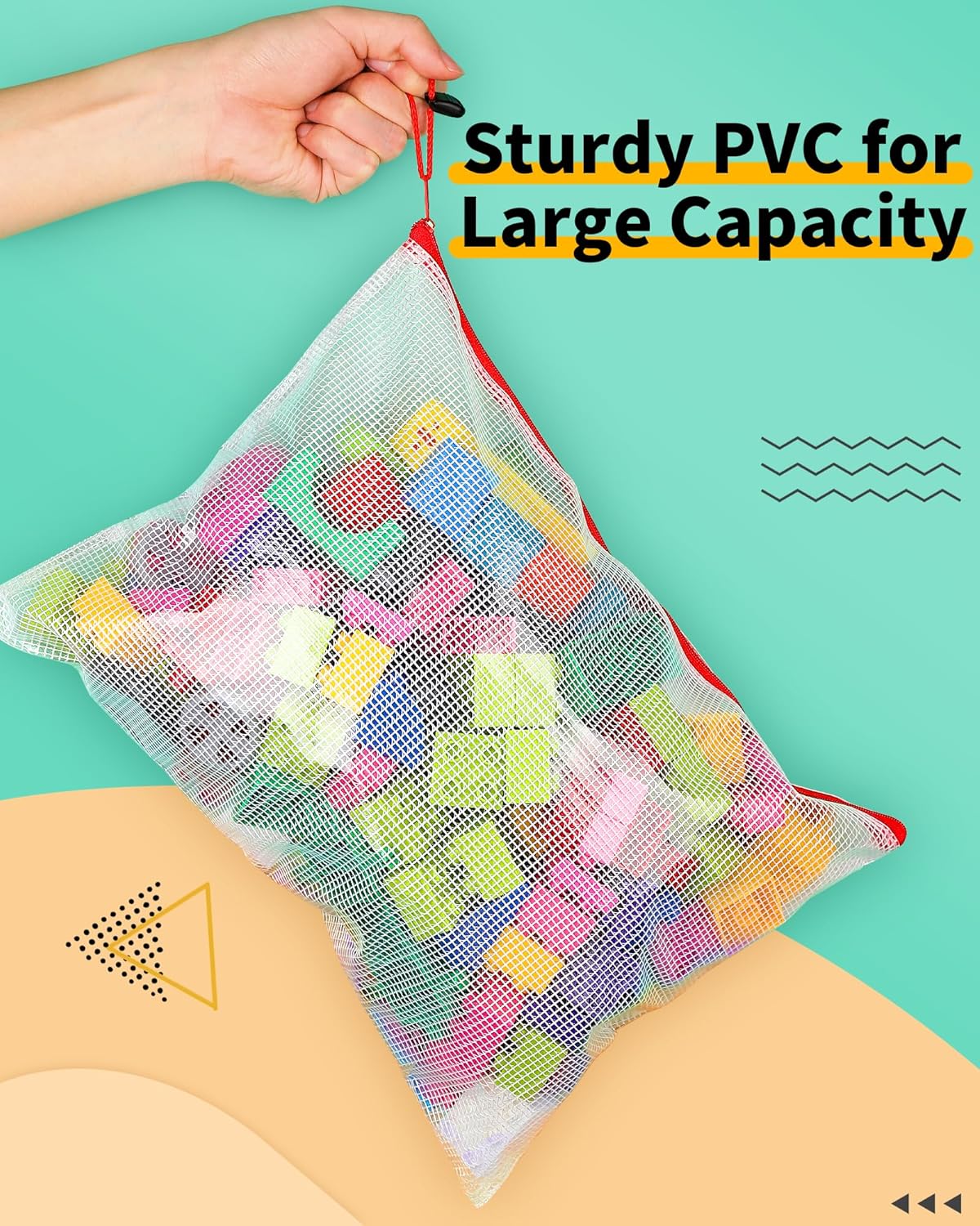 Smarpau B4 Mesh Zipper Pouch - 24 Pack in 12 Colors | 15" x 11" Waterproof Organizing Bags