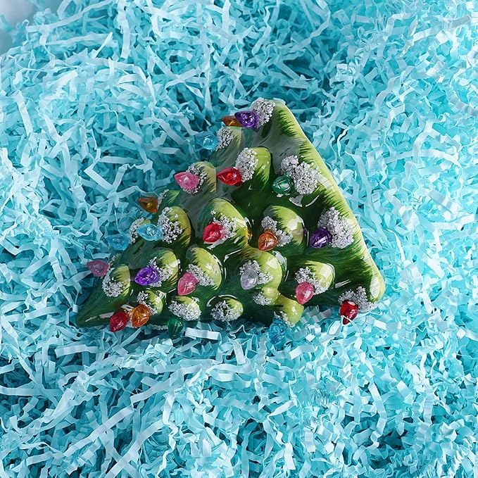 Uptotop 4 oz Blue Crinkle Cut Paper Shred Filler for Gift Basket Filling Birthday Wedding Christmas Thanksgiving Mother's Day