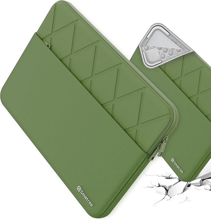 Smatree Laptop Sleeve for 14 inch MSI Modern 14 C7M-048US/C7M-049US/C7M-080US, for MSI Modern 14 C11M Series, MSI Protective Laptop Case with Accessory Pocket, YKK Zipper, Green (E602G)