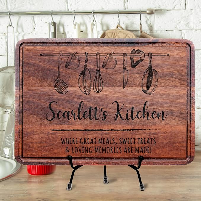 Personalized Engraved Cutting Board, Custom Mother’s Day Gift for Mom, Wife or Grandma, Unique Kitchen Gift Idea for Her, Christmas, Birthday, Housewarming