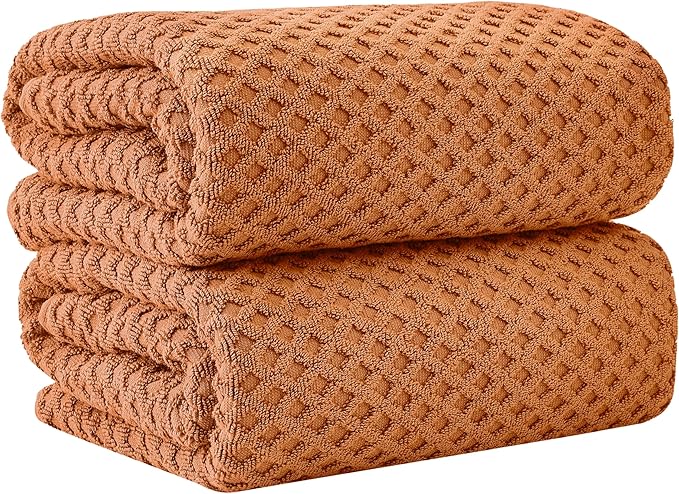 Great Bay Home Oversized Bath Sheets - 100% Cotton 2 Pack 68x35 Extra Large Towel - Absorbent, Durable, Quick-Dry Towels for Bathroom (Copper)