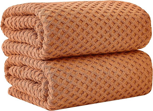 Great Bay Home Oversized Bath Sheets - 100% Cotton 2 Pack 68x35 Extra Large Towel - Absorbent, Durable, Quick-Dry Towels for Bathroom (Copper)