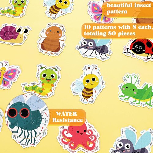Crtiin 80 Pcs Anxiety Relief Sensory Stickers - Inspirational Quotes for Mental Health | Retro Design