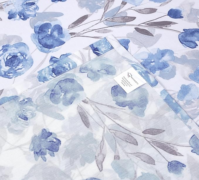 RUVANTI 100% Cotton Twin Sheets Set, 3 Pieces, Soft & Breathable Percale Weave Bedding, Deep Pocket 16", Hotel Standard, Crisp Cool Feel, Durable, Perfect Floral Bed Sheet, Monotones