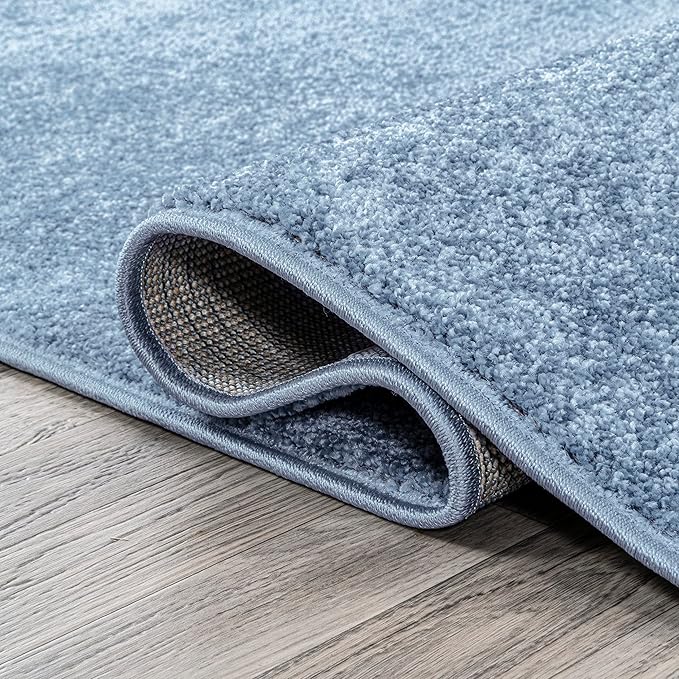 JONATHAN Y Haze Solid Low-Pile Classic Blue Runner Rug 2x14, Coastal,Bohemian,Minimalist,Classic, Easy-Cleaning for Living Room,Bedroom,Kitchen,Pet Friendly,Non-Shedding (SEU100F-214)