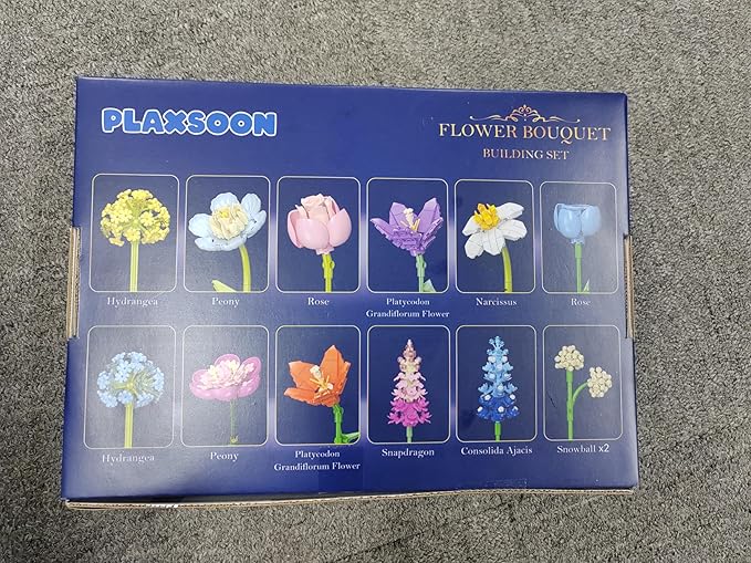 Flower Bouquet Building Set, 888 PCS Botanical Collection Building Block Toy, Flowers Rose Plant Home Decor, Valentine's Day Christmas Birthday Gift for Adults Women Boys Girls 8+