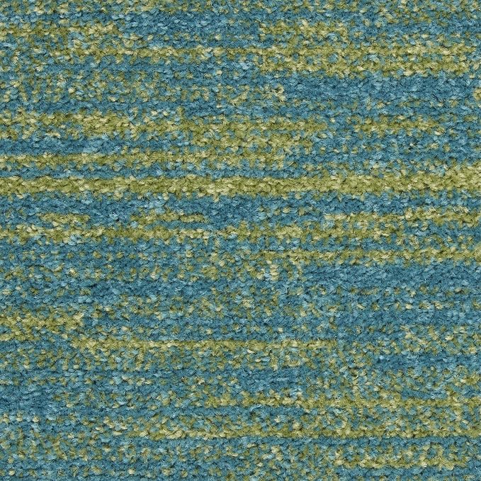 Nourison Home Nourison Essentials Blue Green 2' x 6' Area Rug - Easy Clean, Non Shedding, Bed Room, Living Room, Dining Room, Kitchen (6' Runner)