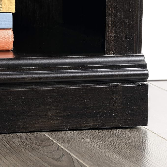 Sauder 3 Tier Book Shelf Wooden Bookcase Multipurpose Bookshelf for Home Office, Living Room, in Estate Black | Multipurpose, Bookshelf, for Home Office, Living Room